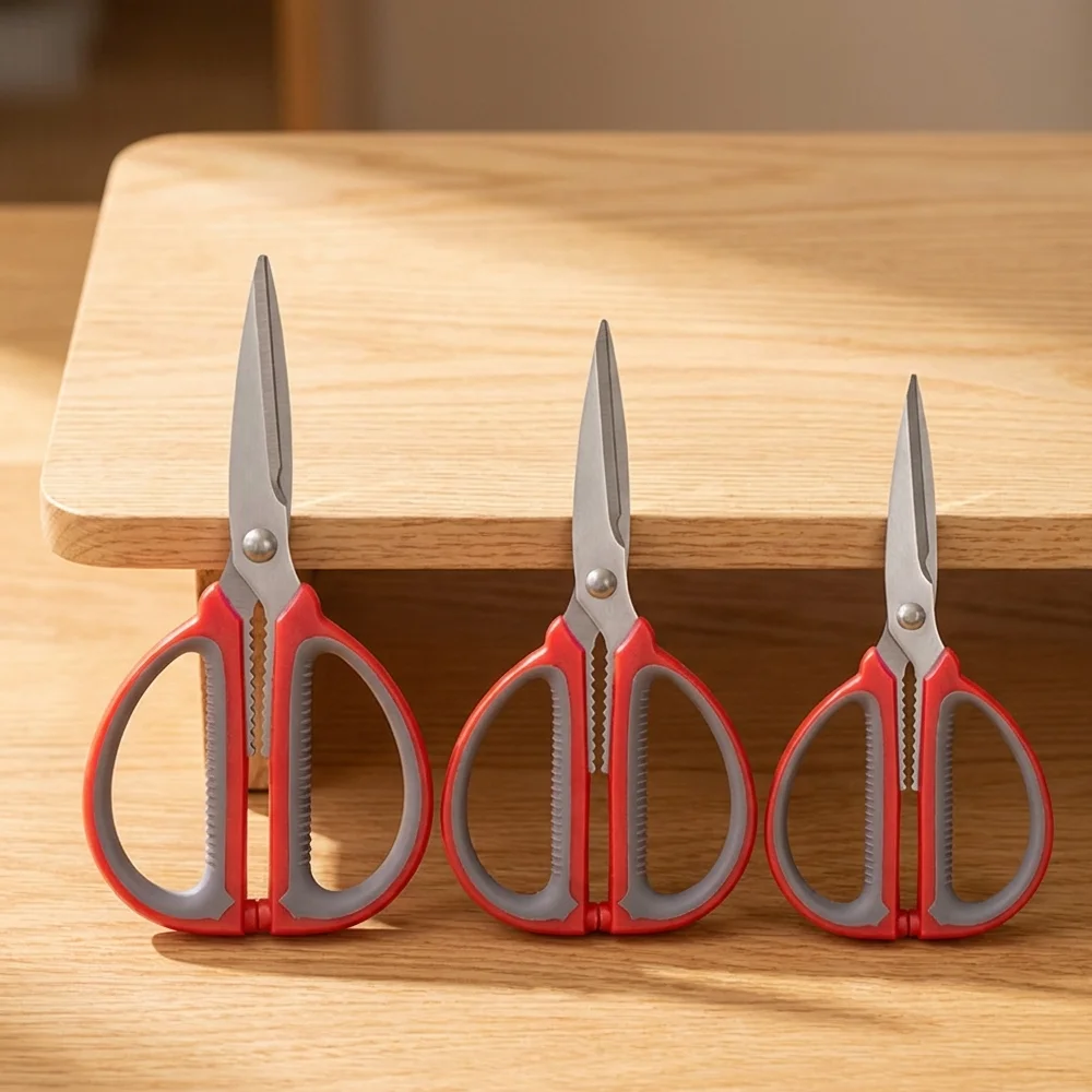 1PC Stainless Steel Kitchen Chicken Bone Scissors PP+TPR Handle Sharp Household Food Vegetable Cutting Shears
