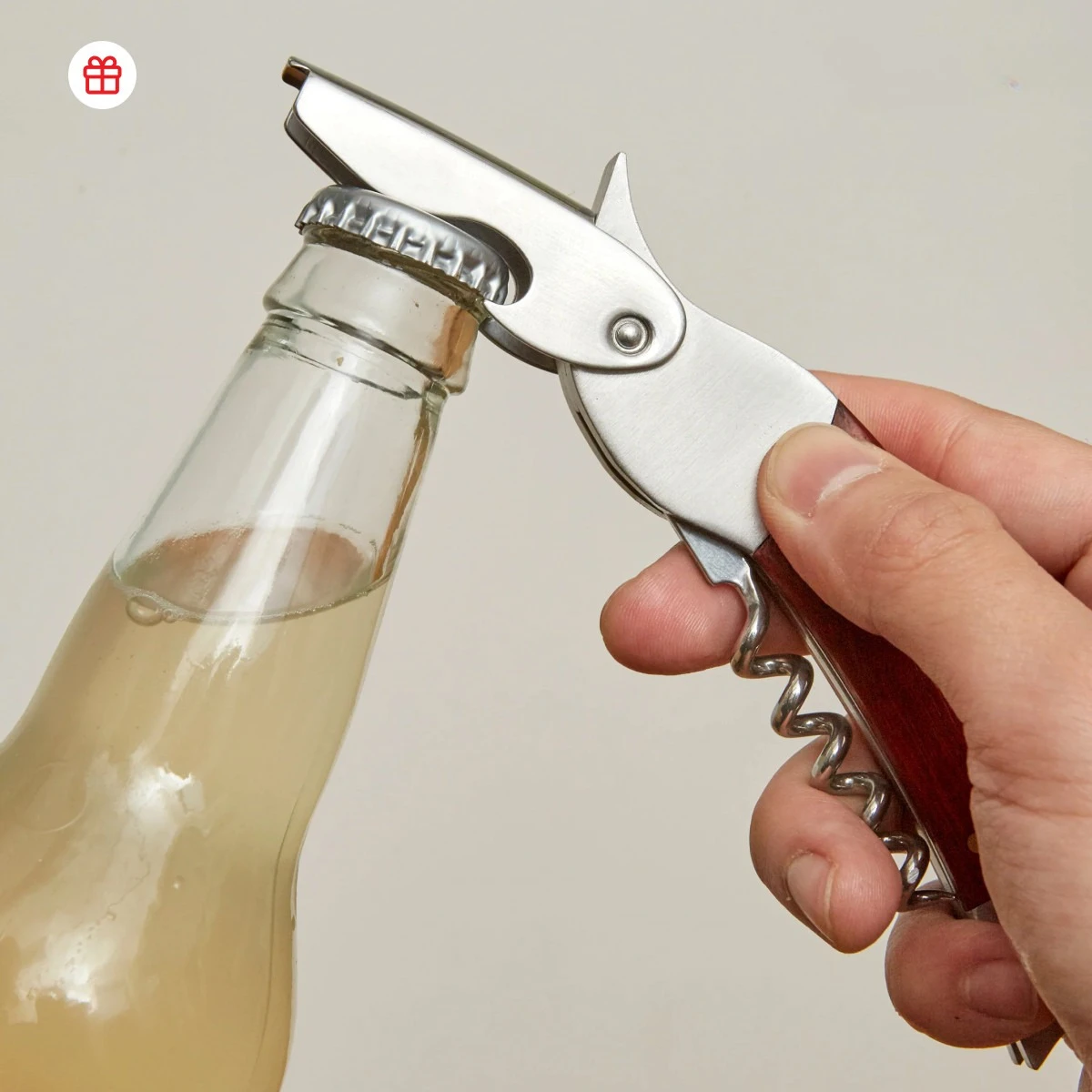 Little Bird Bottle Opener: Metal Bottle Opener for Raising Wine with A Wooden Handle