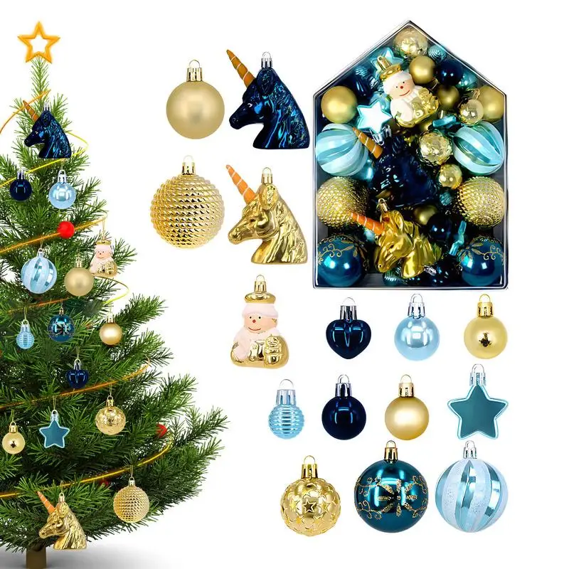 

Christmas Ball Decorations 72PCS Hangable Tree Ornament Assortment Set Decorative Balls Christmas Ornaments Set For Holiday Part