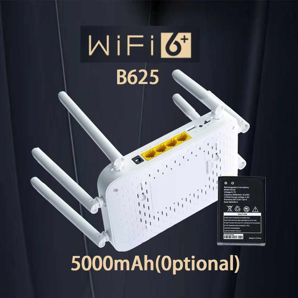 

4G LTE CPE Wifi Router Unlock 3G Mobile Hotspot WAN/LAN Port Dual External Antennas Gateway with Sim Card Slot 5000mah battery