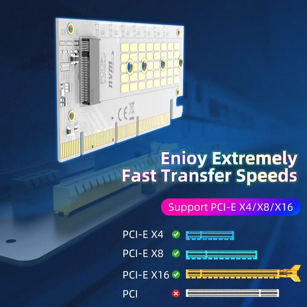 MAIWO M.2 Adapter card NVMe SSD to PCIe 3.0 X16/X8/X4 adapter M Key Converter Card Support 2230 2242 2260 2280 PCI Express 3.0