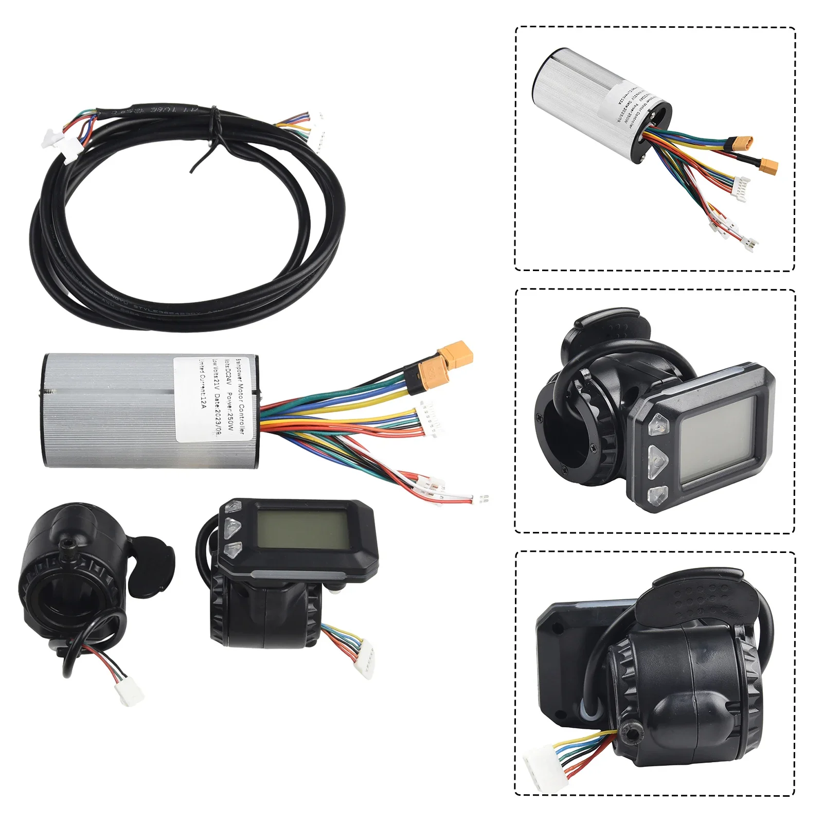 Carbon Fiber Electric Scooter Bike DC24/36V Controller LCD Monitor Brake Set Display Brake Controller Set Cycling Accessory