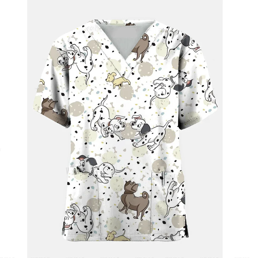 Nurse Uniforms Women Disney 101 Dalmatians Scrubs Working Medical Blouse Overalls Uniforms Medical Nursing Spa Pet Dentistry