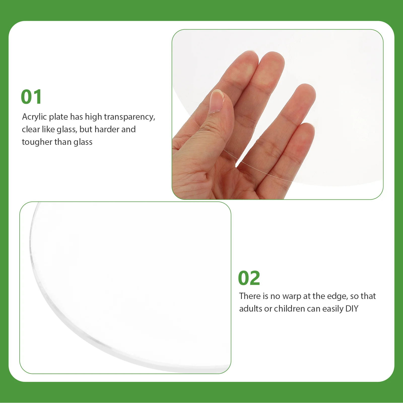 

3pcs Clear Acrylic Discs Multi-Function Diy Plates Accessories Transparent Round Sheets For Art Crafts Cake Decorations