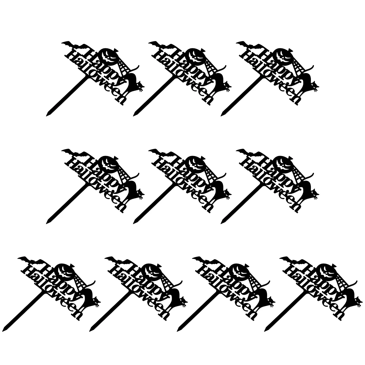 

10PCS Acrylic Party Party Supplies Topper Acrylic Topper Halloween Cake Decoration Supplies Reusable Cake Decor Prop