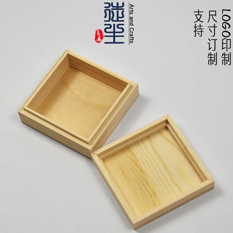 Pine Vintage Wooden Miscellaneous Box with Lid Log Small Storage Box for Buddhist Beads and Strings Tarot Packaging Gift Box