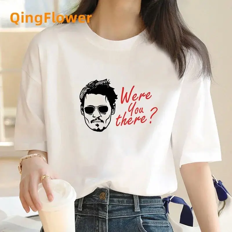 

Johnny Depp Women's Comic Y2K Tee Manga Girl Cus Hand-Painted T-irt Design Service Clothing Cusization