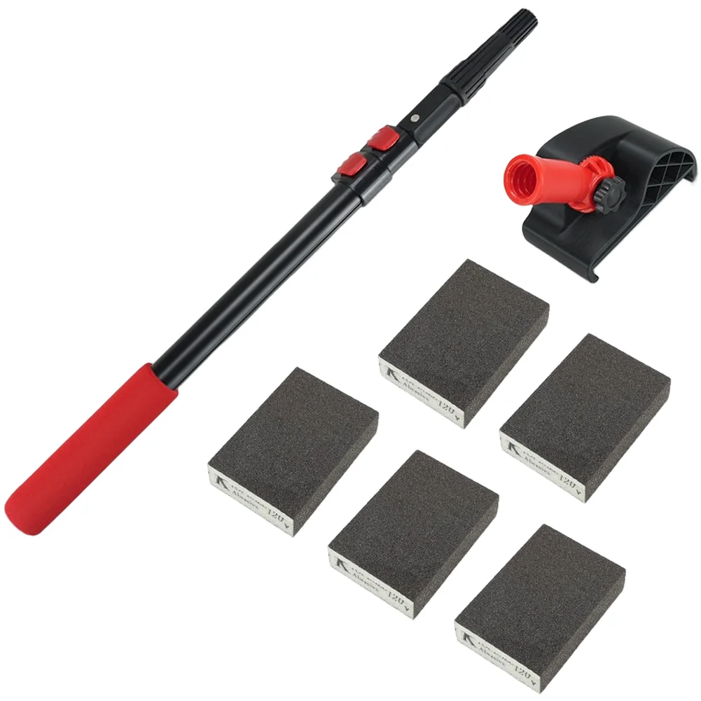 Telescopic Wall Coating Layer Smoothing Tool+Sponge Block Dual Mode Refining Home Wall Plaster Leveling Renovation Hand Tool Set