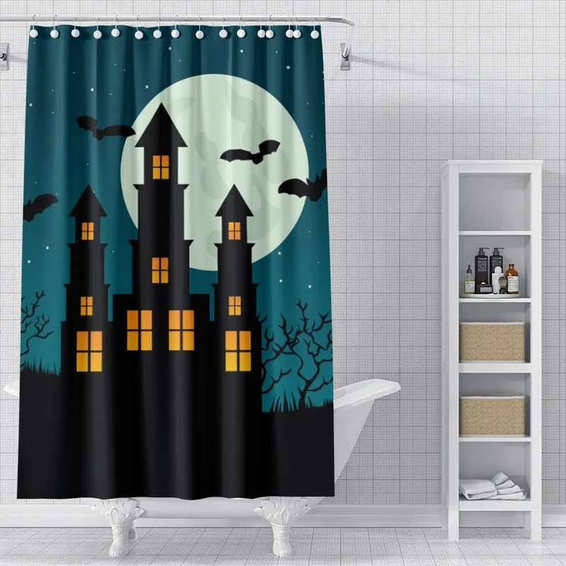 Home shower curtains for bathroom waterproof fabric Modern Nordic style Living Room curtain Halloween Autumn Pumpkin decoration