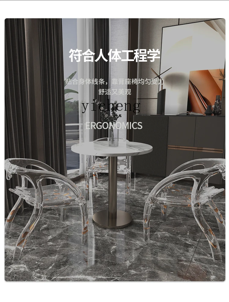 

transparent crystal chair tea table chair light luxury living room water drop backrest resin acrylic dining chair stool