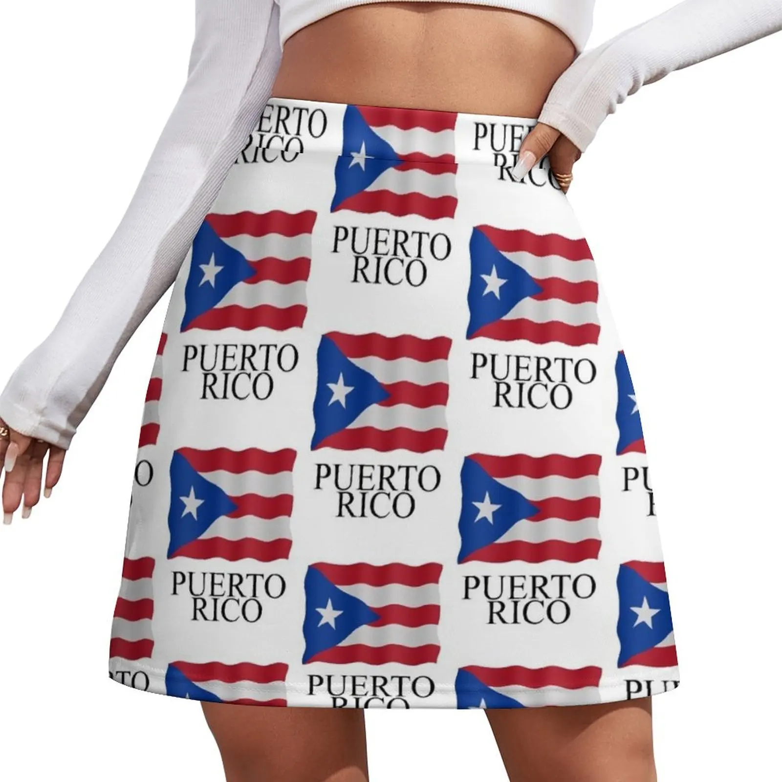 

Puerto Rican flag Mini Skirt girls skirt women's summer clothing 2026 festival outfit women