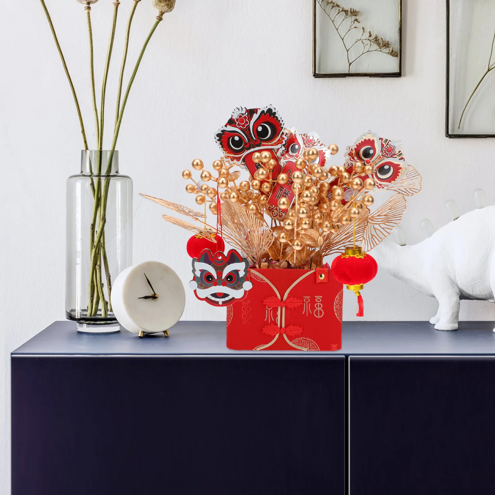 

New Year Flower Bouquet Bags Spring Festival Flower Wrapping Bucket Practical Handy Floral Arrangement Packing Pouch