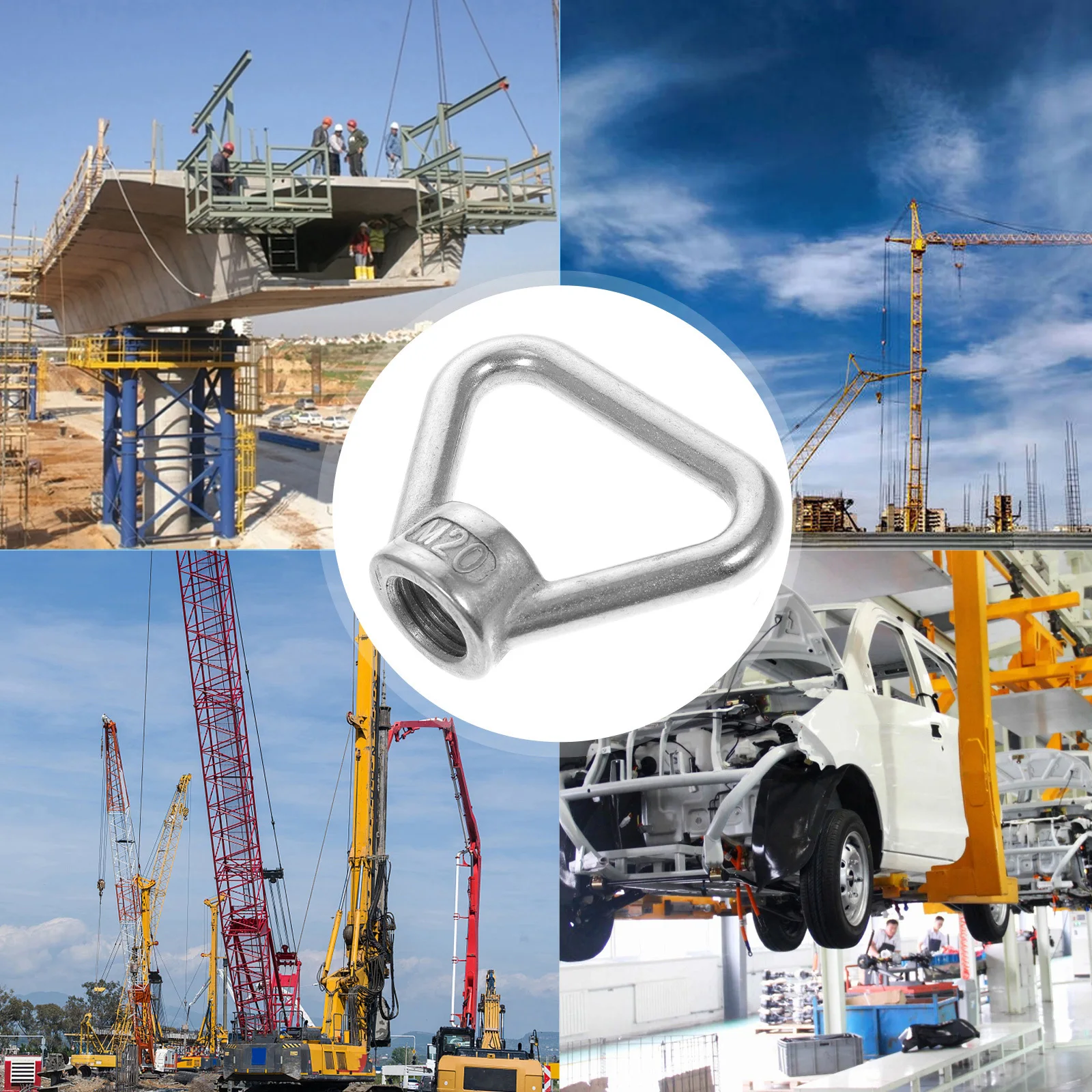 

Stainless Steel Eye Nut Heavy Duty Lifting Hardware Marine Triangle Ring Fastener For Kayak Boat Roof Rack Tie Down