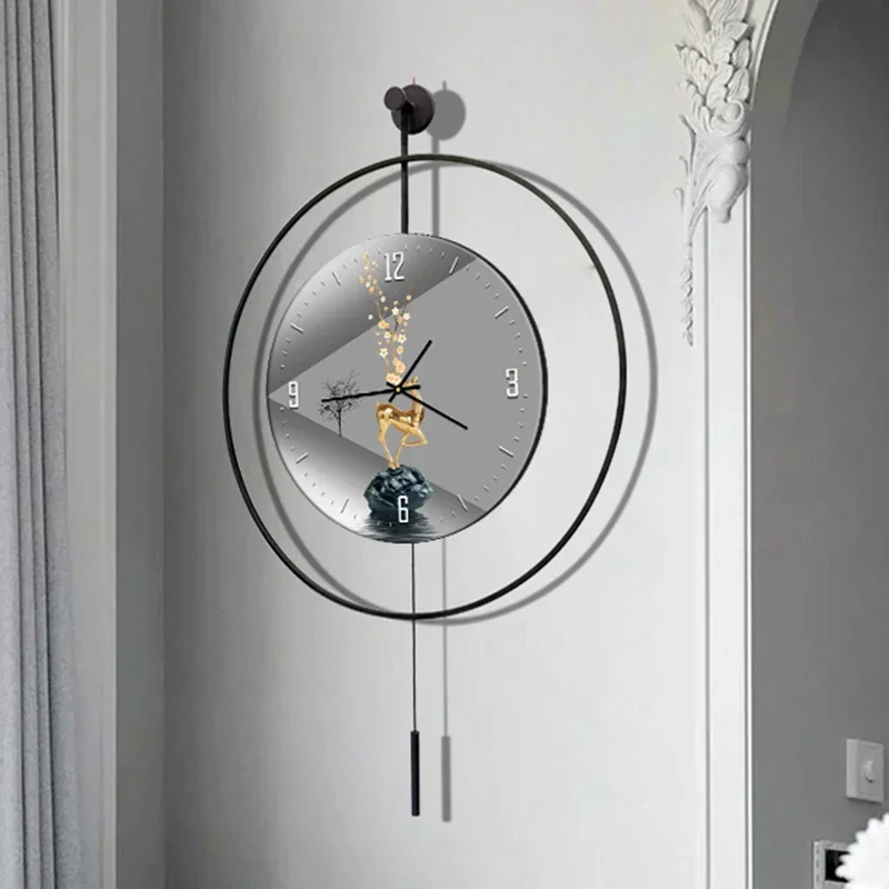 Interior Korean Clock Wall Kitchen Modern Metal Wall Art Bathroom Aesthetic Wall Watch Bedrooms Horloge Murale Home Decoration