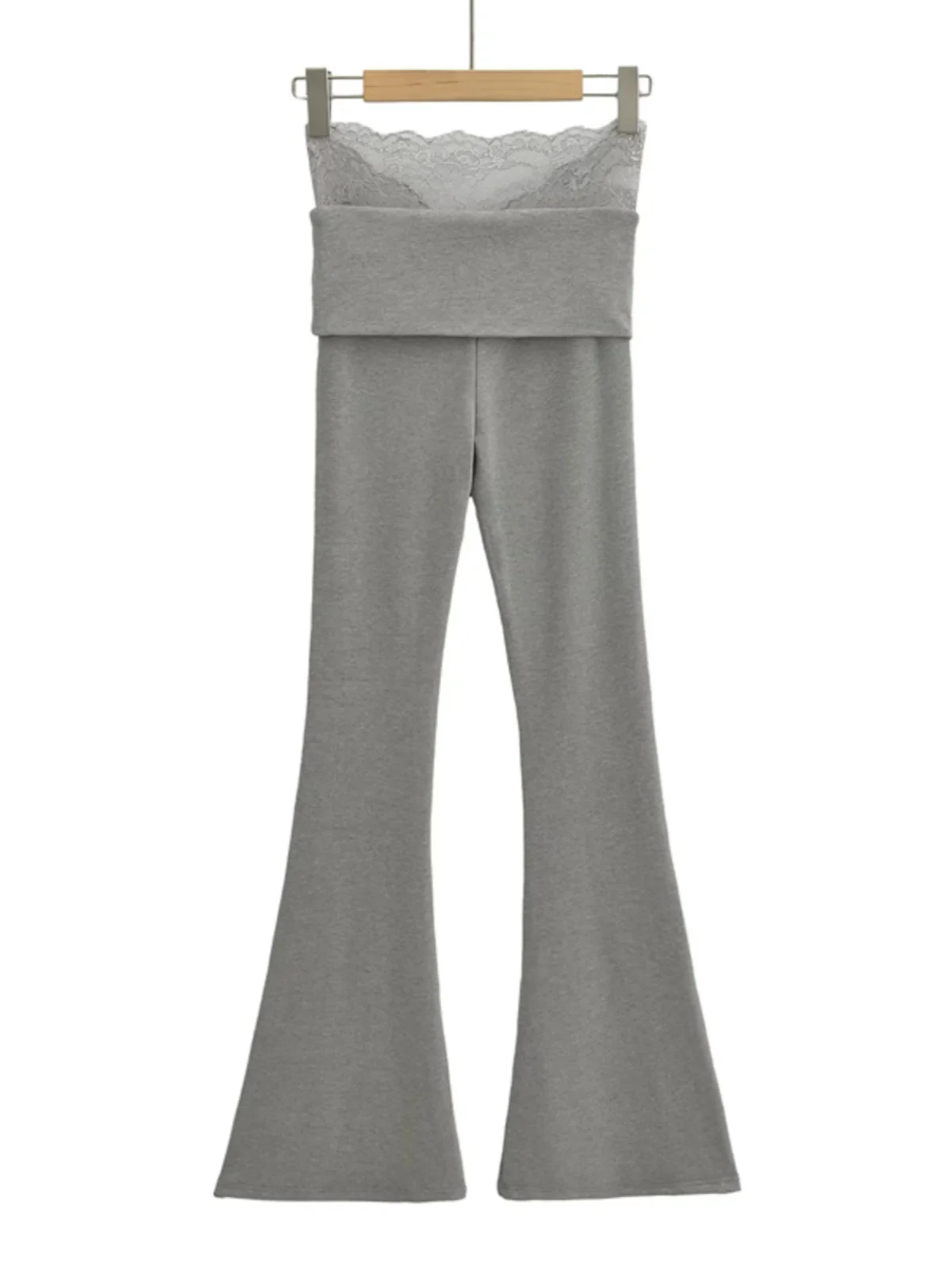 مثير عالية الخصر محبوك سراويل تقليدية المرأة مطاطا الربط جرس بوت الأمريكية الساخنة فتاة الدانتيل تقليم تأثير التخسيس