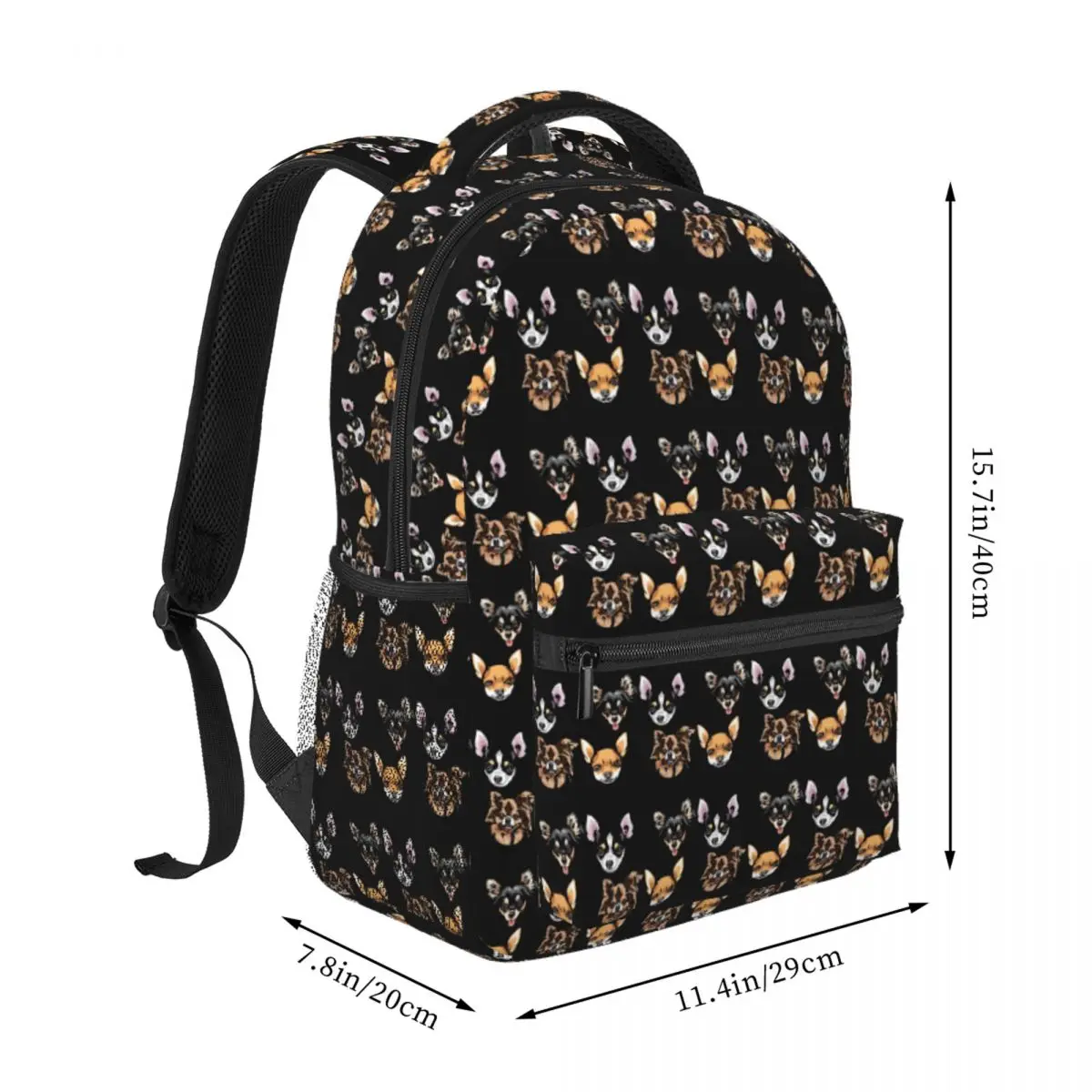 Artistic Dog Face Backpack Student BookBag Children School Bag Computer Shoulder Bags for Boys Girls
