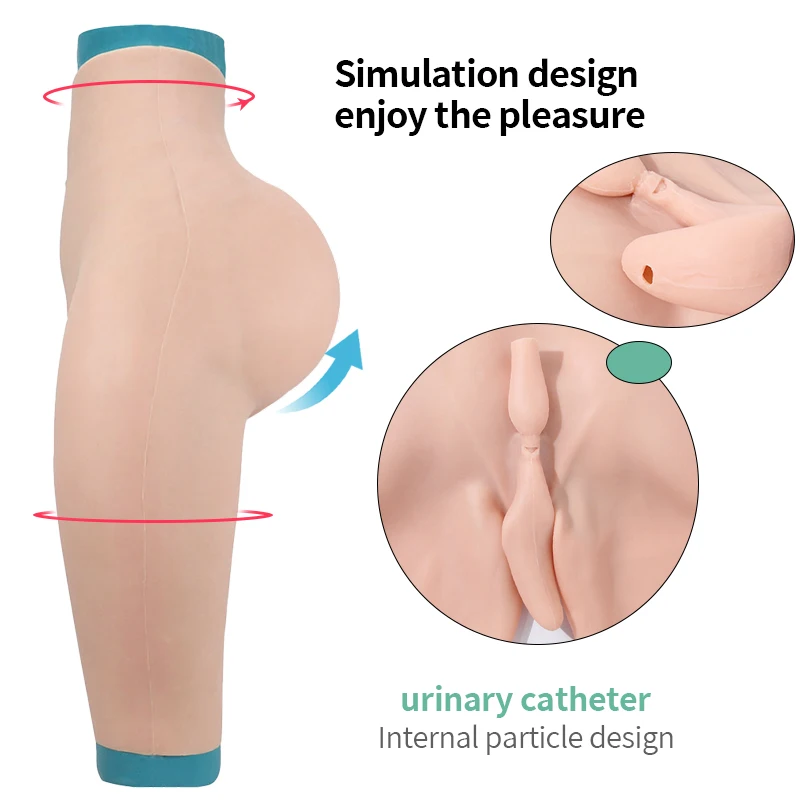 ONEFENG Men Silicone Hip Pad Pant Enhanced Thickening False Vagina Trousers Cosplay Dress-up Big Ass Underwear Plus Oversized