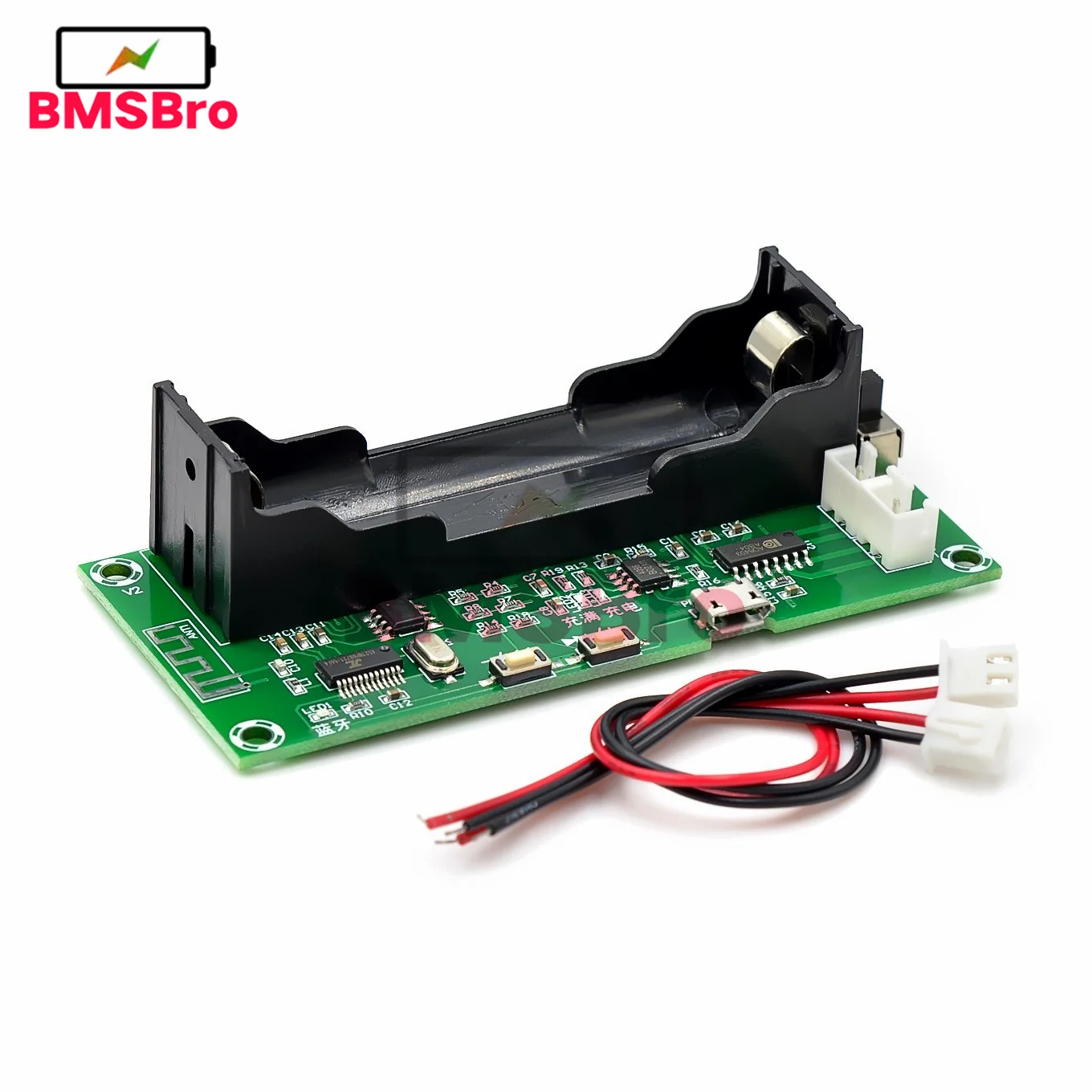 3W+3W PAM8403 Dual Channel Bluetooth 5.0 Power Amplifier Board DC 5V Stereo Audio Amp with 18650 Holder for Speaker Subwoofer