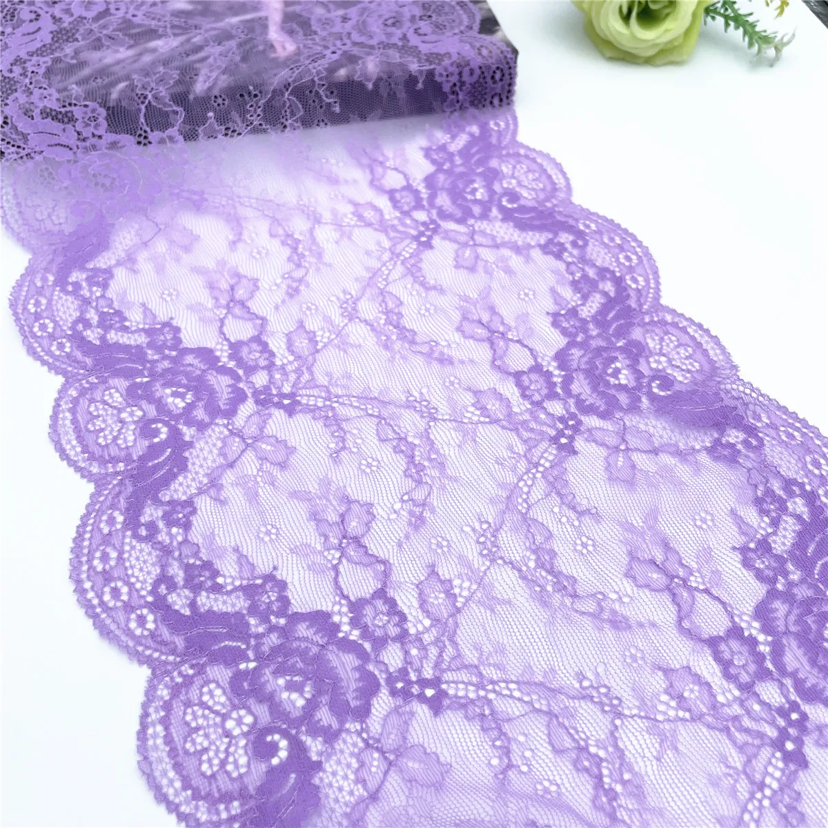 3y/lot Width 9 1/4 inch 23.50cm Lilac Purple Bit Of Elastic Lace Trim Lingerie Sewing Craft DIY Apparel Fabric Lace Garment