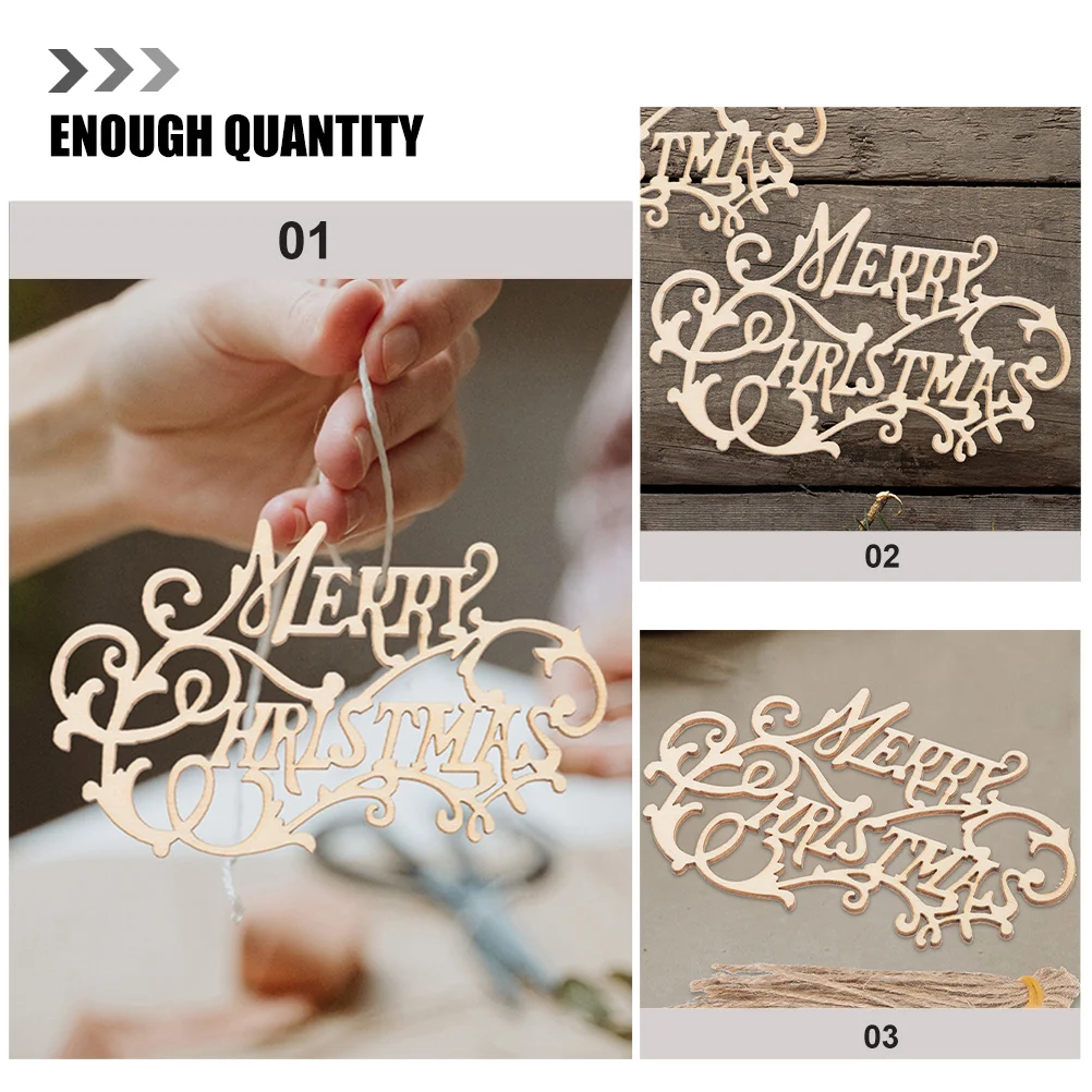 

10Pcs Wood Chip Xmas Pendant Unfinished DIY Wooden Craft Blanks for Christmas Tree Wall Decoration Handmade Graffiti Accessories