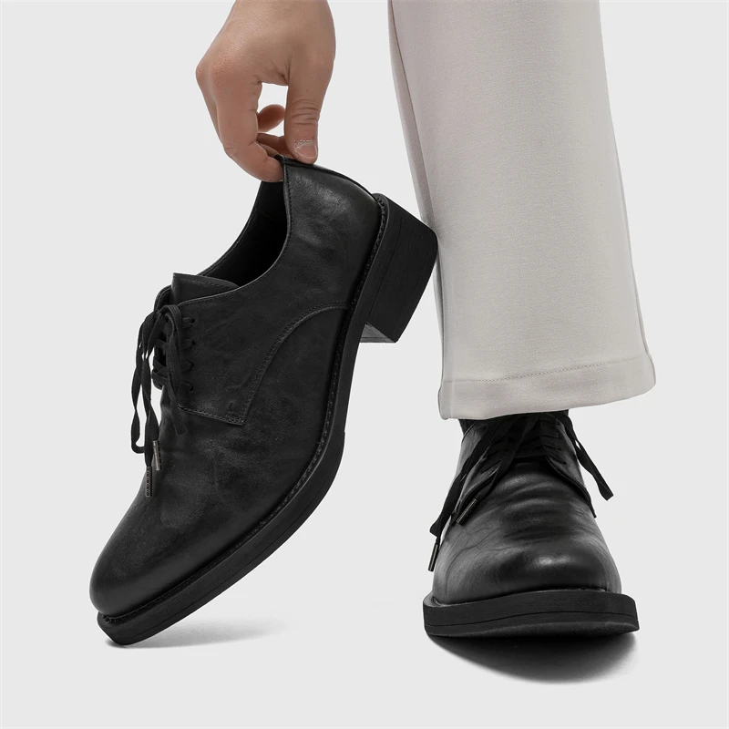 

Men's New leather shoes Gentleman retro casual style Office Business 38-46 Hot selling adult fashion daily suits Black shoes