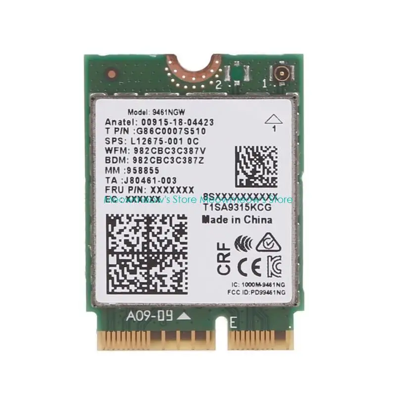 W91A Wireless 9461NGW 802.11AC M.2 คีย์ E การ์ดเดสก์ท็อปคิท BT ที่เข้ากันได้ 5.0 อะแดปเตอร์