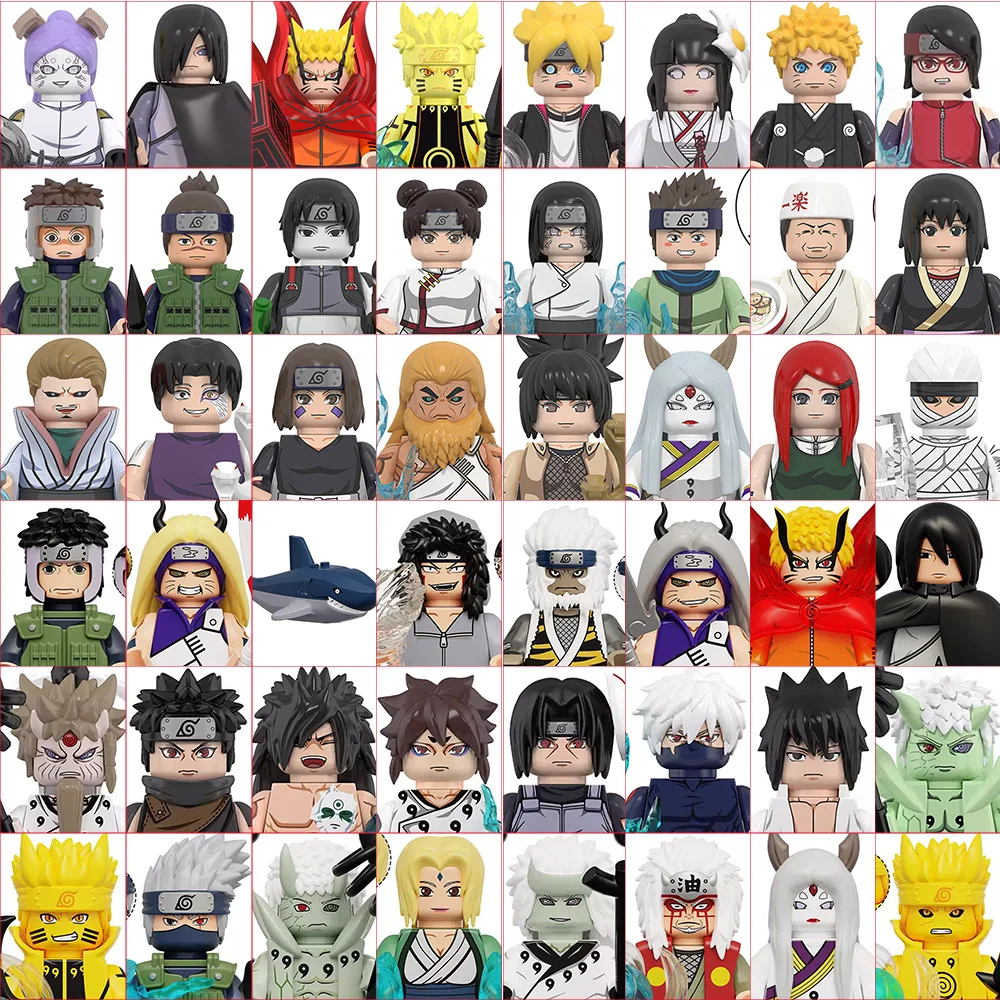 48 Stück NEUE Naruto Annie Anime Bausteine Mini Actionfiguren Bauklötze Geschenke