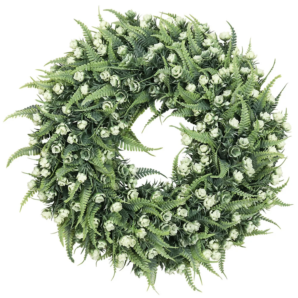 

Simulation Flower Wreath 12 Inch Round Artificial Leaf Wreath for Front Door Hanging Decor Home Festival Party Decoration