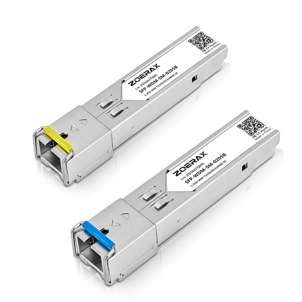 Moduł transceivera ZoeRax 1.25G SC SFP 5KM-BiDi-1310/1550nm SingleMode Simplex Fiber Module do Cisco, Mikrotik, Ubiquiti, Tp-link — zdjęcie produktu 7