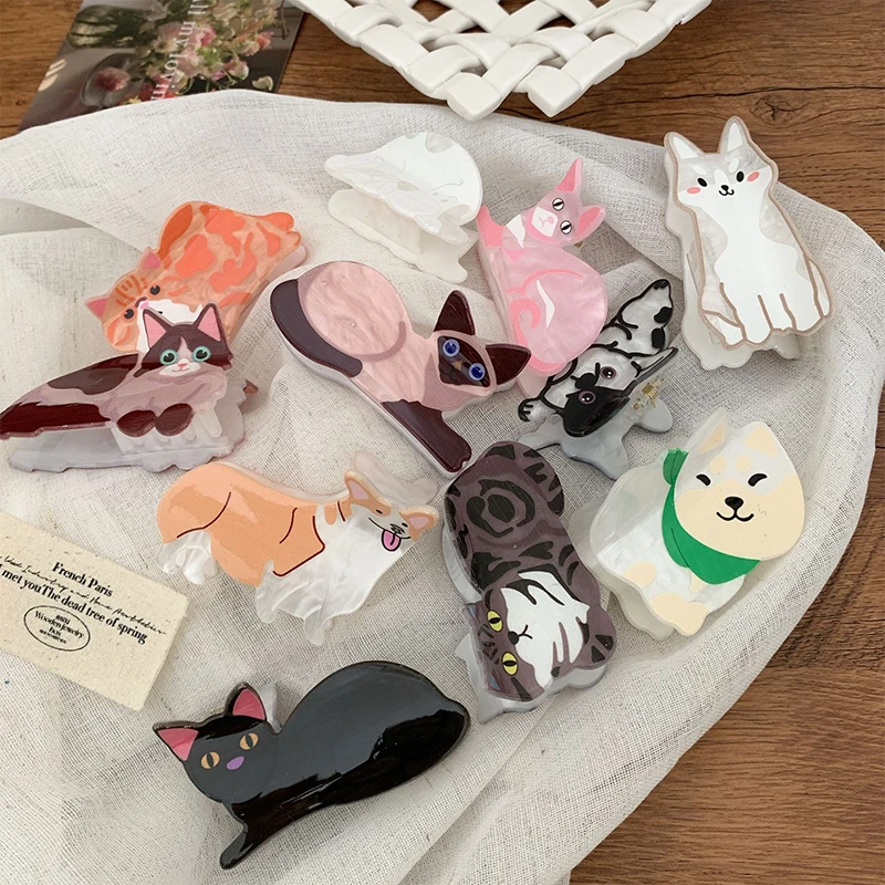 Kitten Dog Hair Claw Personalized Cartoon Animal Shark Clip Hair Grab Clip Women Headwear Female Hair Accessories