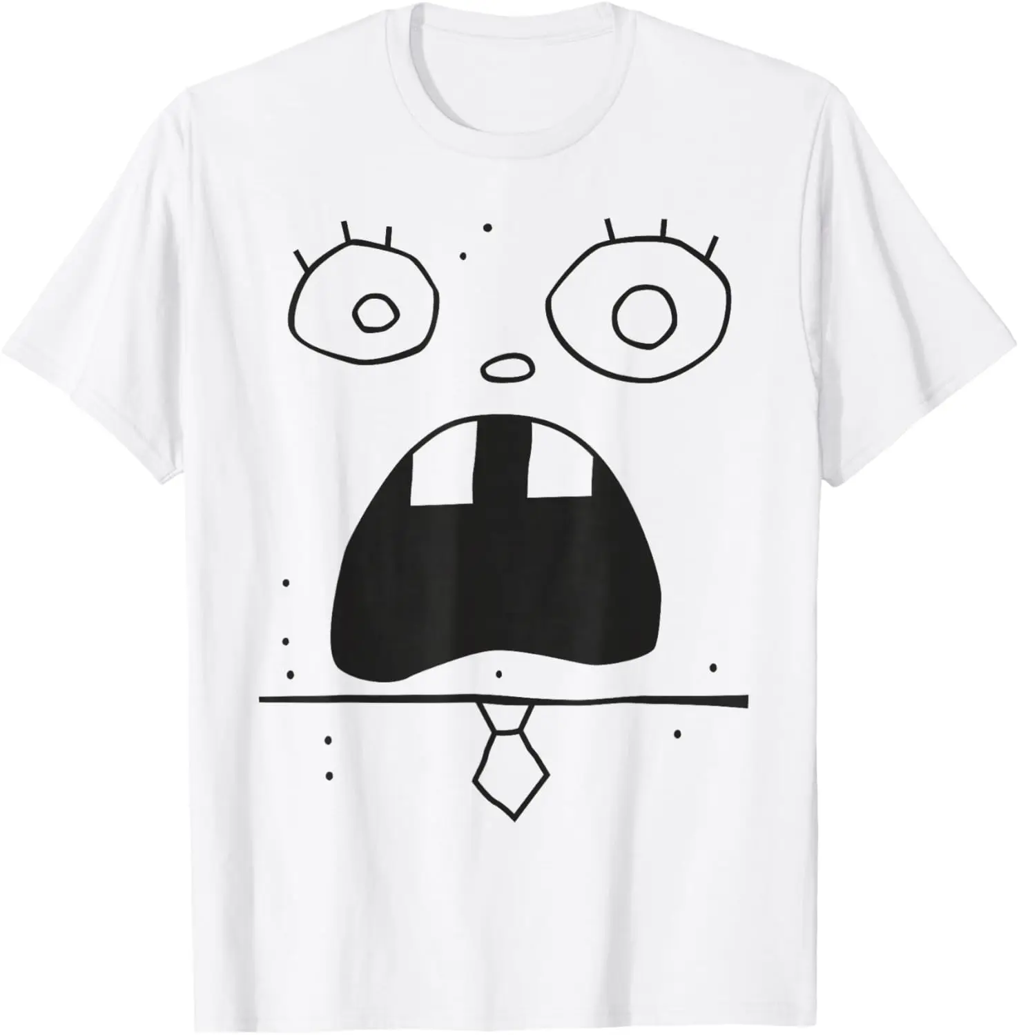 

Doodle Bob Face Costume T-Shirt Small Summer short-sleeved breathable sweat-wicking versatile fashion T-shirt for back-to-school season, unisex, Cartoon Anime