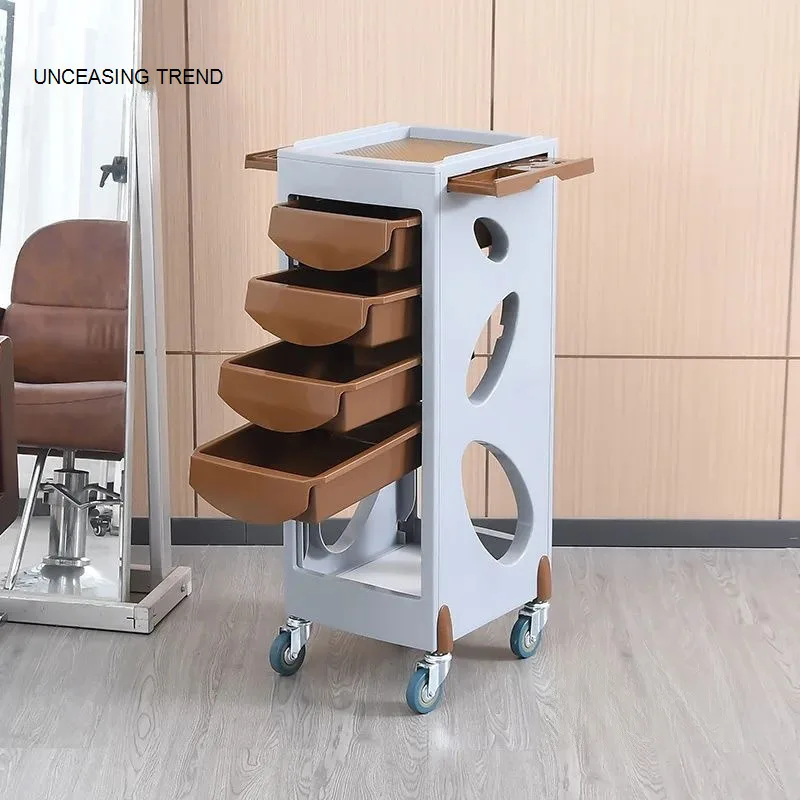 Minimalist Storage Organizer รถเข็นล้อสําหรับ Hairdressing Hair Salon รถเข็น Multi-Layer Beauty Salon เครื่องมือพิเศษรถเข็น