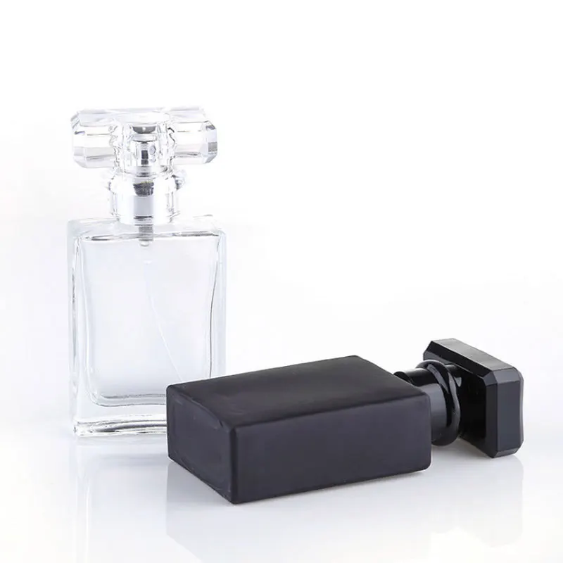 30ml Glass Empty Perfume Bottles Square Spray Atomizer Refillable Bottle Scent Case with Travel Size Portable