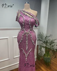 Sparkly Crystals Wedding Party Dress Arabic Women Evening Luxury Dress 2025 Lace 3D Prom Dresses Customized vestidos de ocasión