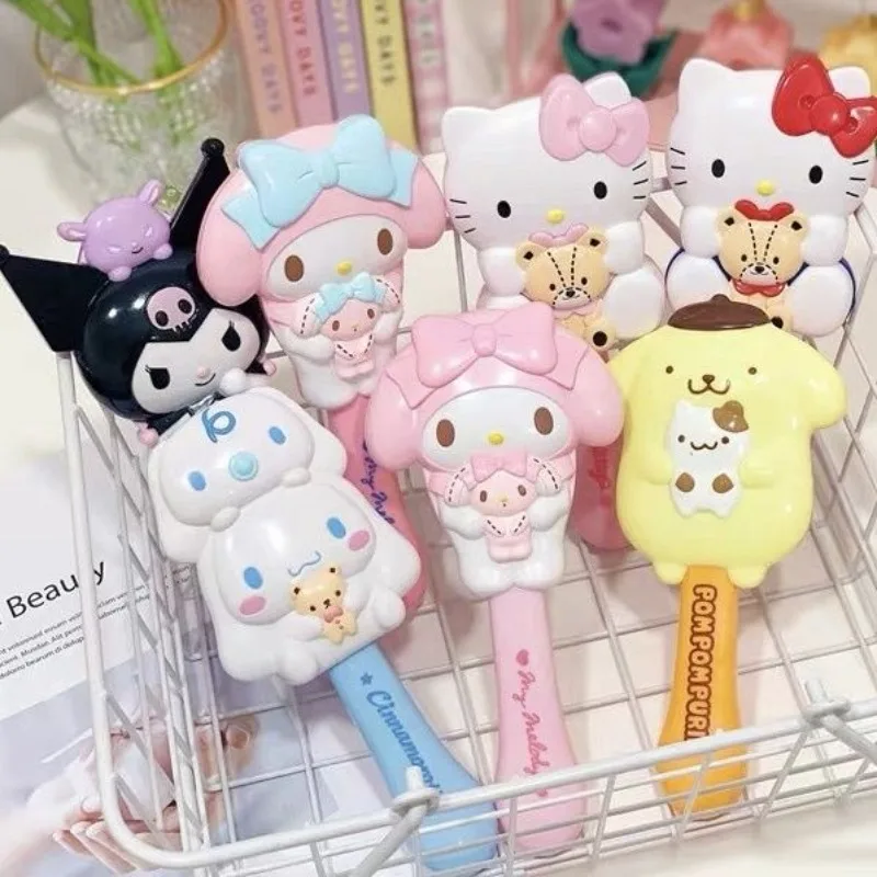 Sanrio Hello Kitty Kuromi My Melody Cinnamoroll Comb Girly Heart Student Air Cushion Massage Comb Anti-static Anti-knot Pochacco