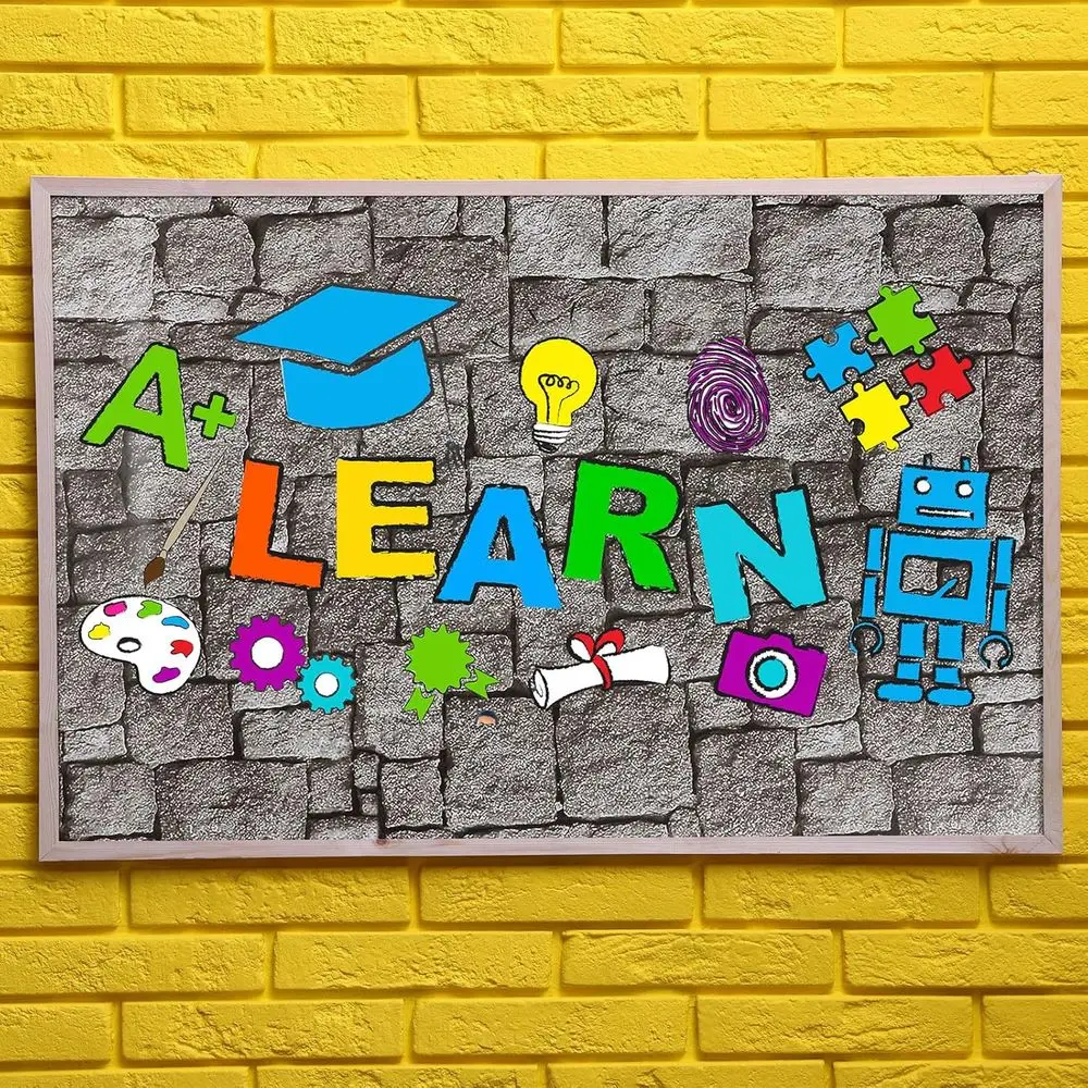 ورق لوحة إعلانات من الطوب الرمادي المقاوم للبهتان مقاس 24 × 100 قدم لتزيين الفصول الدراسية بواسطة الموارد المكونة #4