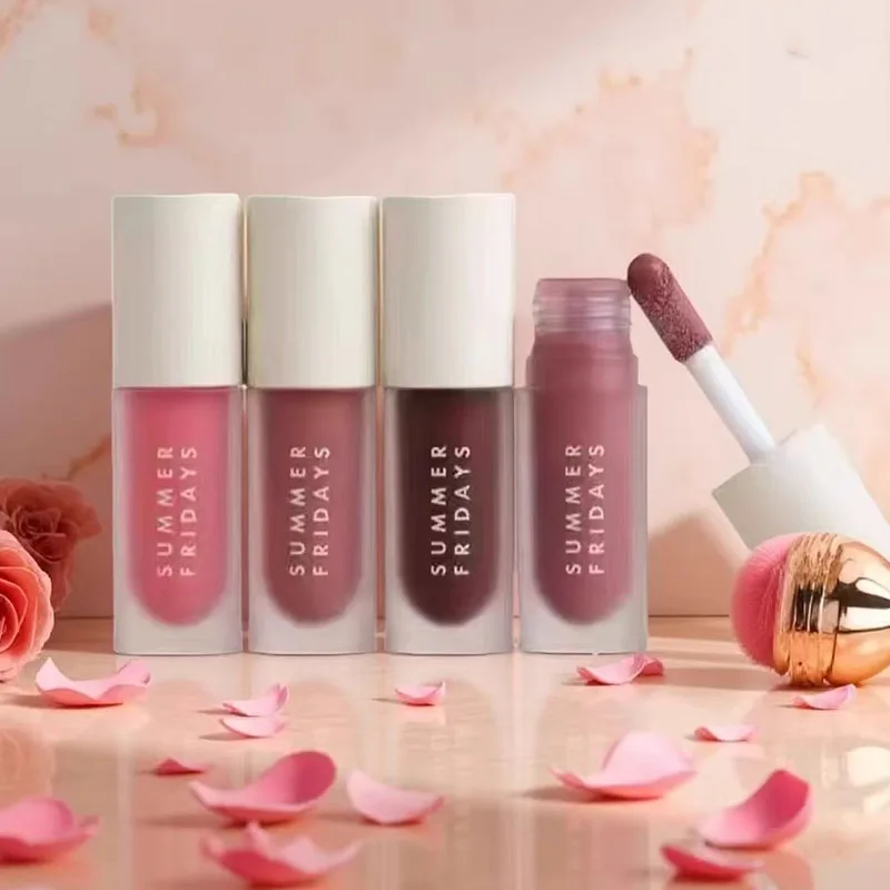 الصيف الجمعة بلسم الشفاه مرآة ترطيب ملمع الشفاه الفانيليا البيج الوردي السكر القهوة كعكة رائحة أحمر الشفاه ماكياج الزيت الشفاف