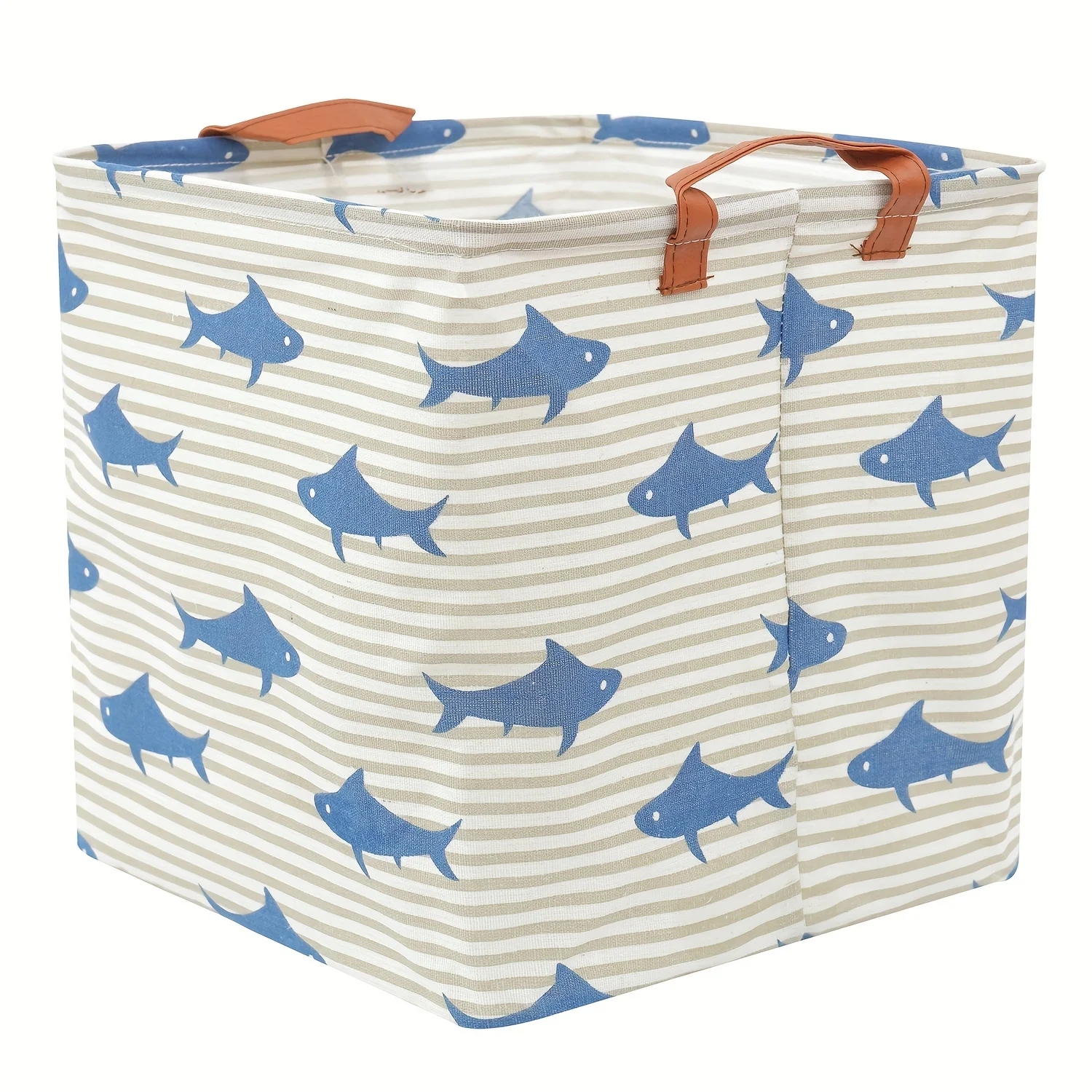 Large Capacity Square Folding Storage Basket Toys Clothes Organizer Waterproof  Leather Handles Laundry Hampe Home Storage Box