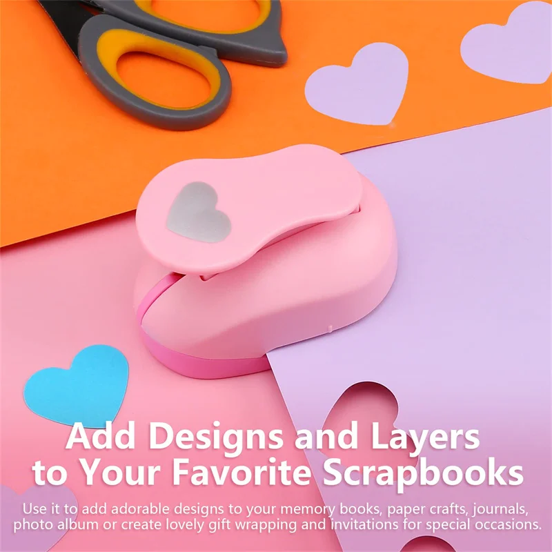 8/15/25/38/50mm Random Color Heart Punch DIY Embossing Punches Scrapbooking Machine Paper Cutting Hole Punch Rounder Cutter