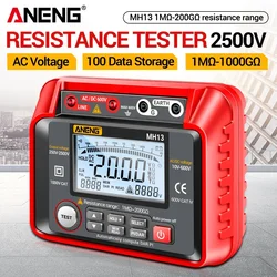 Digital Insulation Resistance Tester 2500V High Voltage Megohmmeter 200GΩ Megger Meter AC DC Voltage Tester for Cable Motor