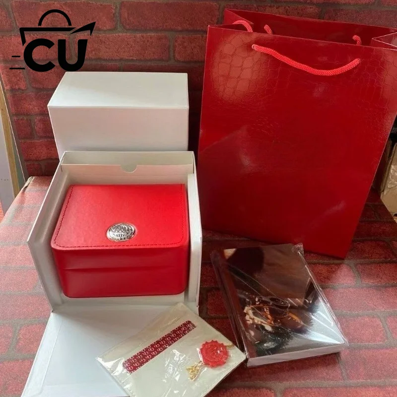 Universal Red Watch Gift Box, Luxury Watch Presentation Case, Compatible with Omega-Style Watches