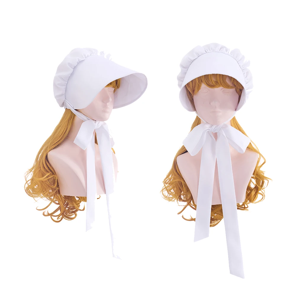 

Винтажная шляпа с капюшоном для взрослых женщин, белая викторианская французская шляпа горничной, кепки на Хэллоуин, Рождество, реквизит, аксессуар для косплея