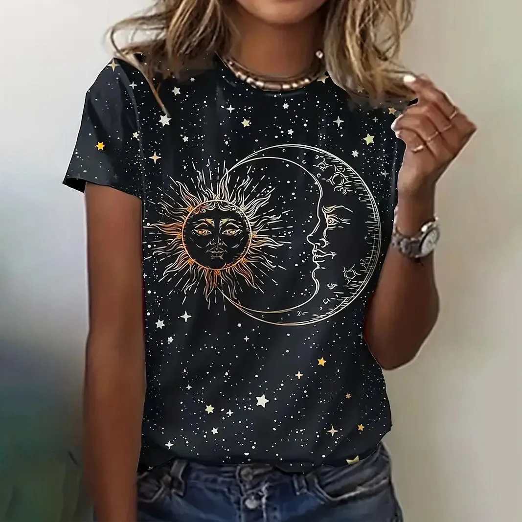 

Летняя женская футболка с графическим принтом, повседневная футболка с коротким рукавом, уличная модная футболка с круглым вырезом, женская одежда больших размеров, пуловер