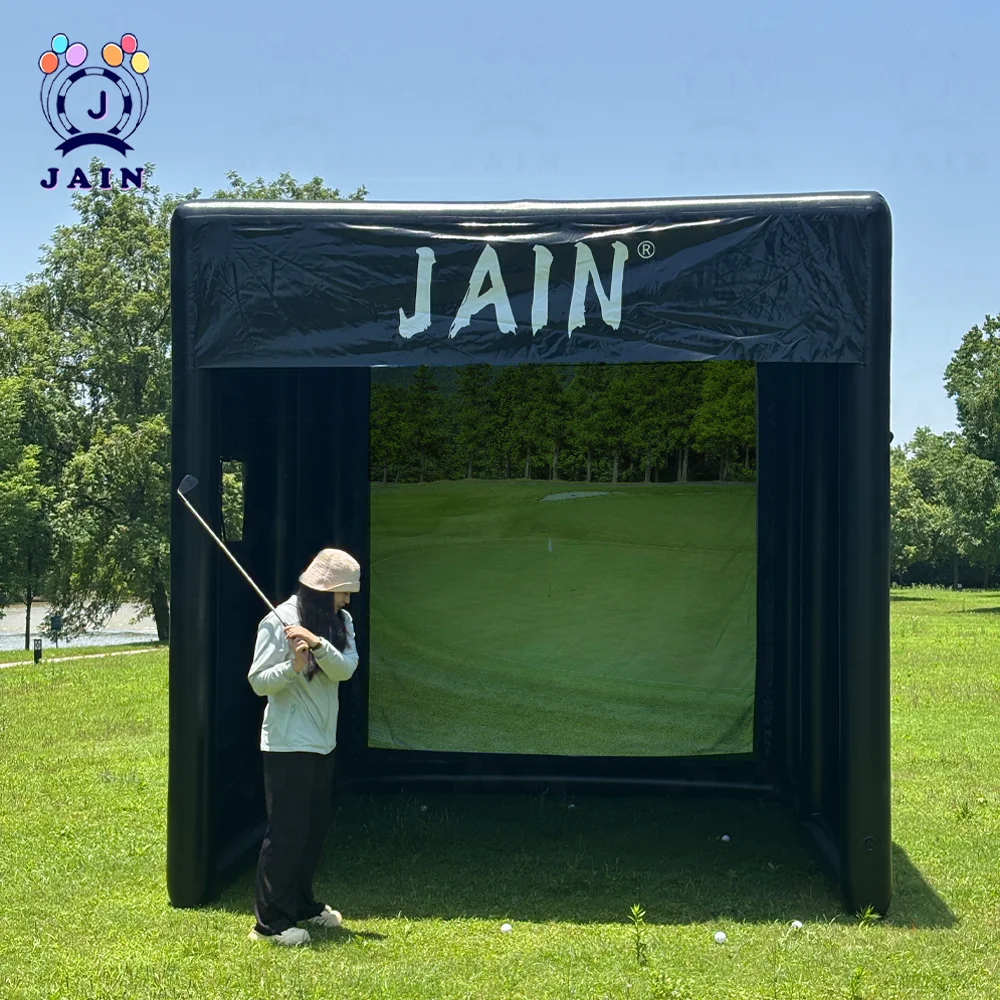 

PVC Inflatable golf Hitting Shooting Tent with Screen for All Skill Levels Large Inflatable Golf Simulator For Adult/Kids