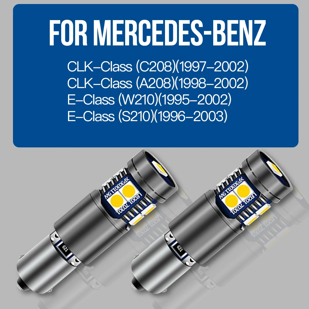 2pcs LED Clearance Light Bulb Parking Lamp H6W BAX9S 64132 Canbus For Mercedes Benz E-Class W210 S210 CLK-Class C208 A208