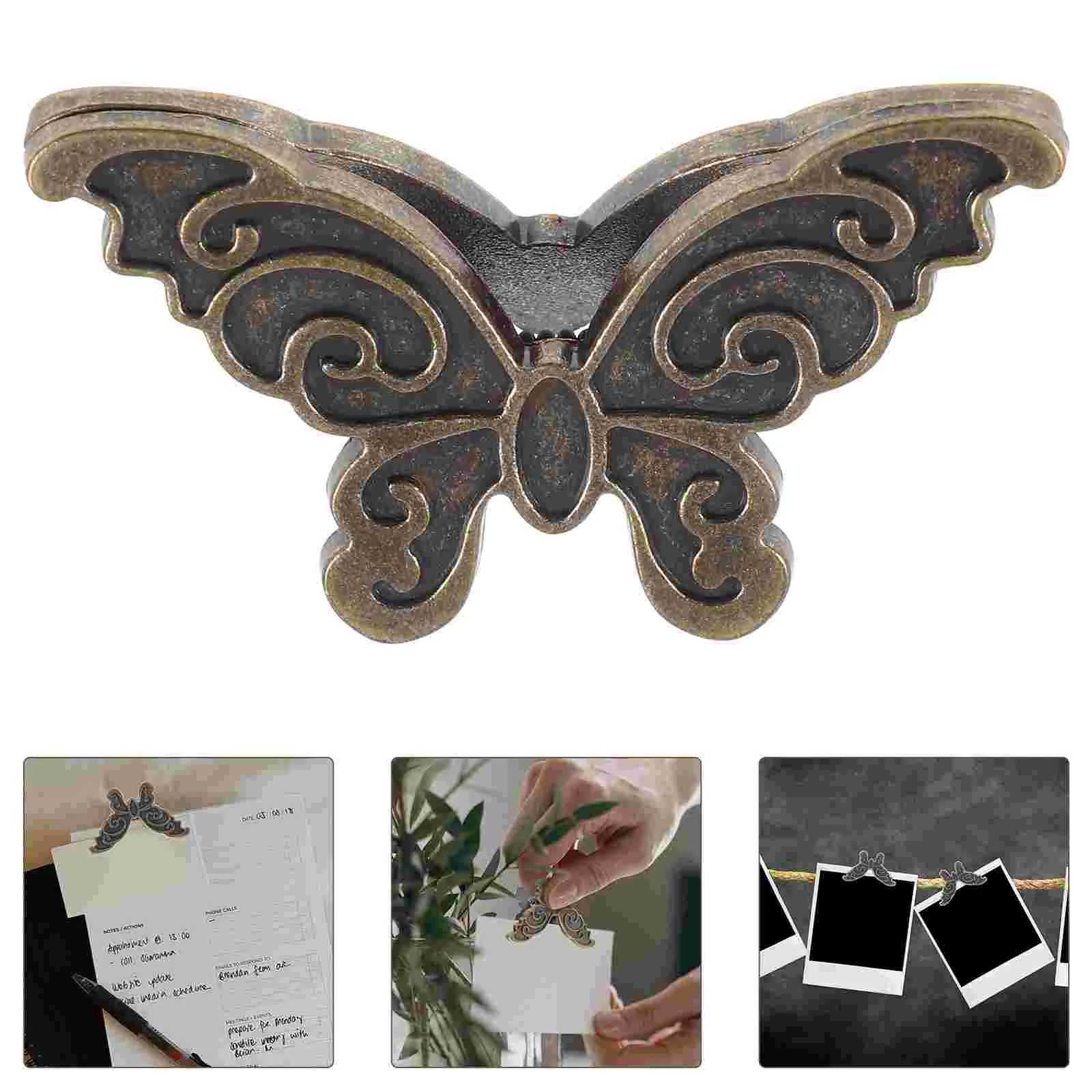 4 Pcs Butterfly Clip Binder Adhesive Journal for Crafts Hand Paper Metal Modeling Office