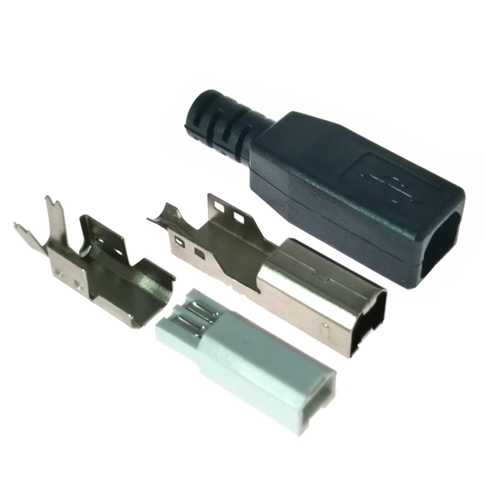 USB B male housing plastic PVC housing square mouth housing printer interface data cable DIY housing accessories