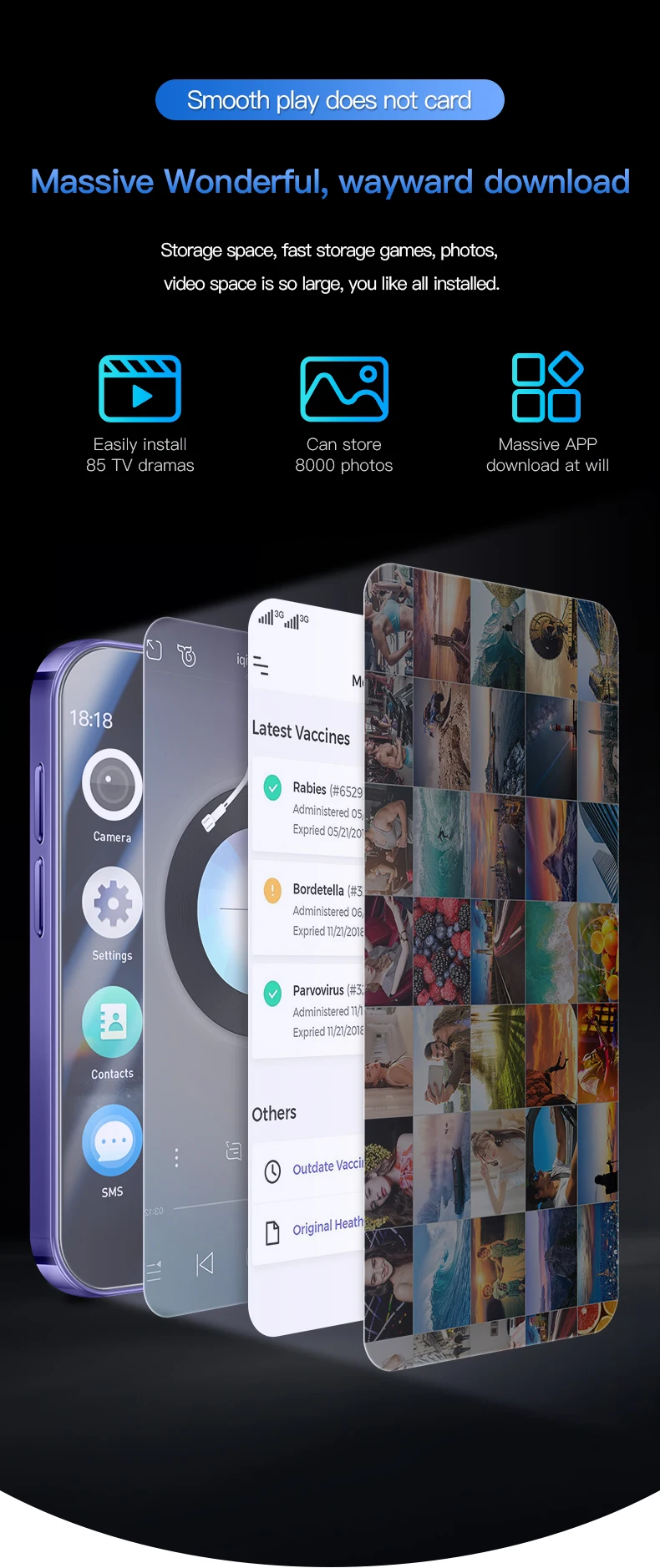 SOYES XS17 Pro 3G Smartphone 3.0inch MTK Quad Core 2GB RAM 16GB ROM Dual SIM 5MP 1950mAh Android Mini Cellphone Face Recognition