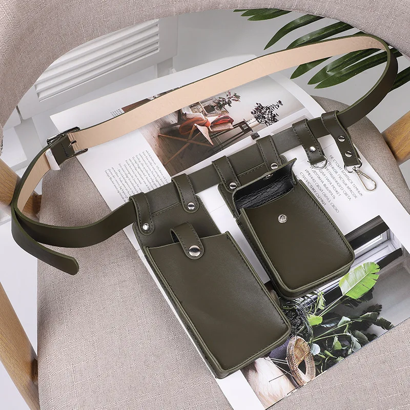 Zwei Stück Lokomotive Paket Neue Telefon Taschen Weibliche Umhängetasche Modische PU Gürtel Taille Tasche Trendy Umhängetasche – Detail 19