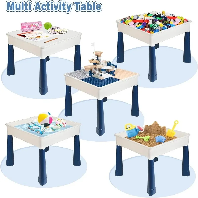 All-in-One Kids Table and Chairs Set with 100PCS Marble Run Preschool Classroom Must Haves Multi Activity Toddler Table Kids